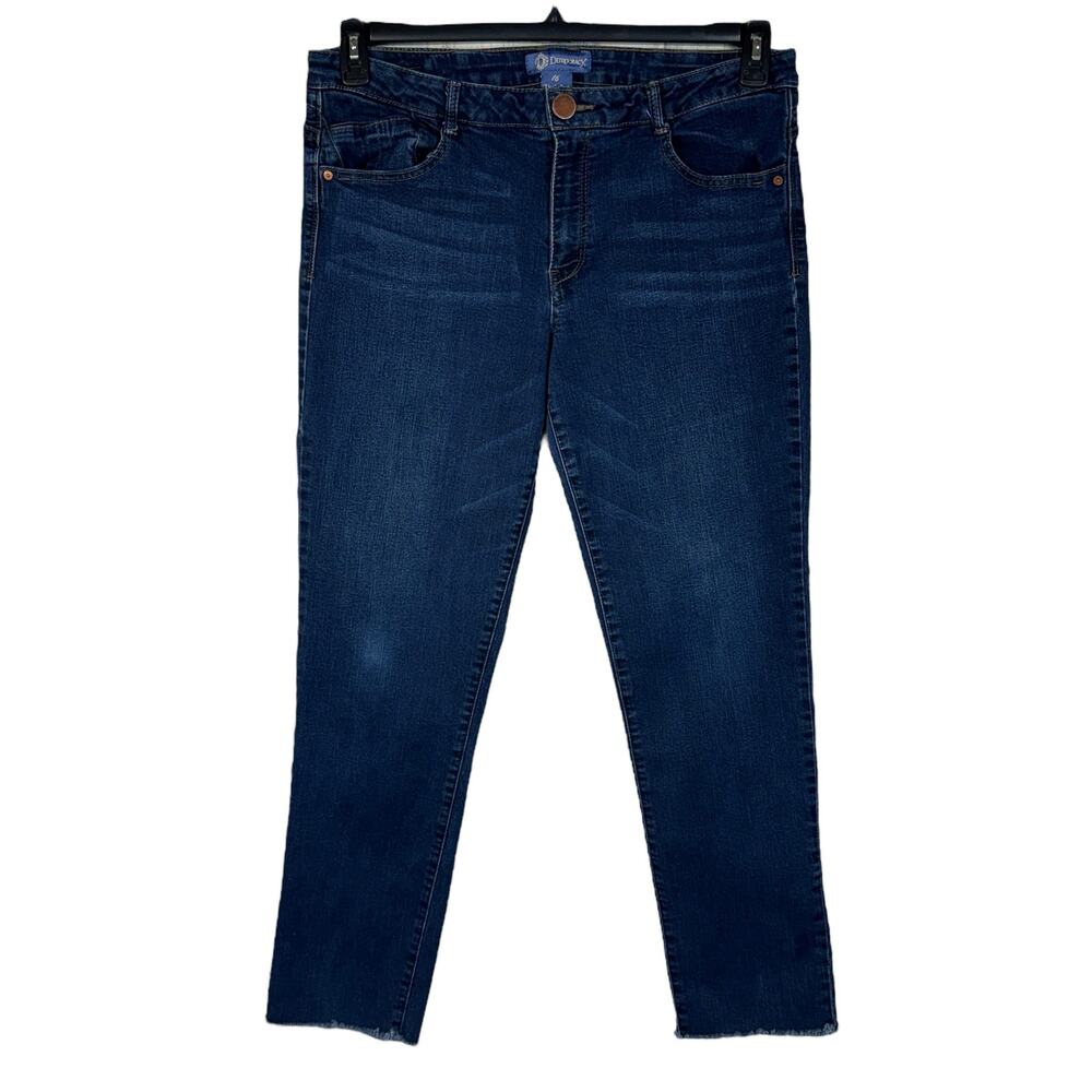 Democracy SZ 16 “Flex”-ellent Jeans Mid-Rise Stretch Zip-Fly Pockets Frayed Hems